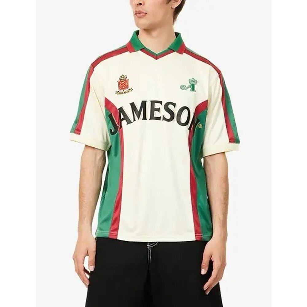 Awake NY Jameson Irish Whiskey Soccer Jersey T-Shirt Blokecore Retro Spell Out S